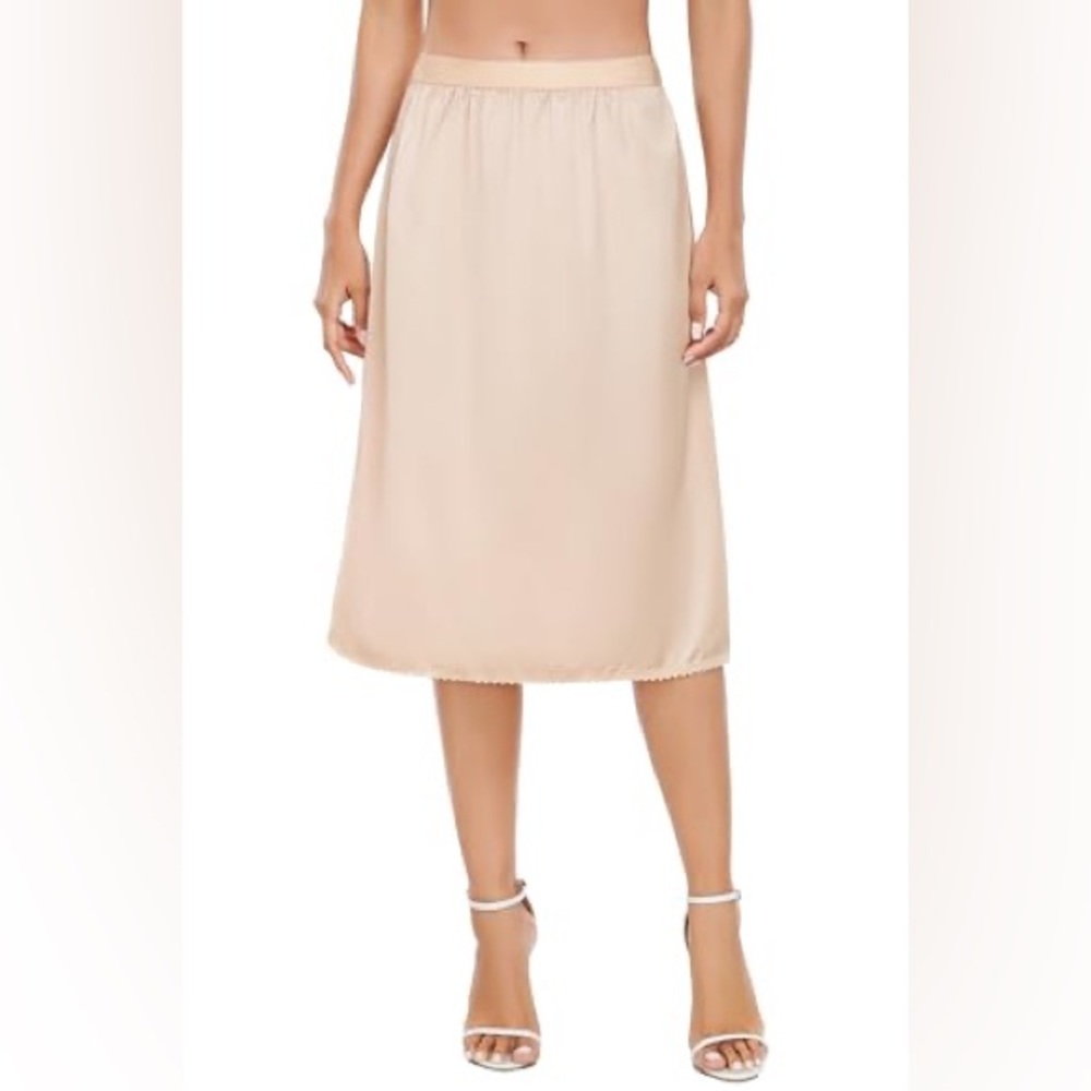 NWT Vlazom Women’s Satin Half Slip Lace Slip Skirt